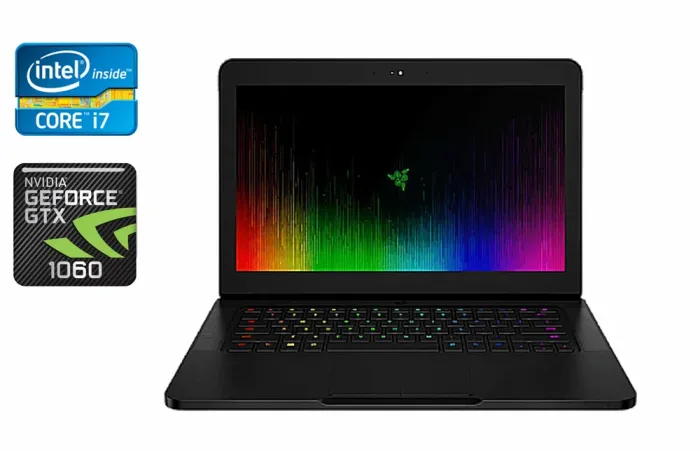 Ігровий ноутбук Razer Blade RZ09-0195 / 14" (1920x1080) IPS / Intel Core i7-7700HQ (4 (8) ядра по 2.8 - 3.8 GHz) / 16 GB DDR4 / 480 GB SSD / nVidia GeForce GTX 1060, 6 GB GDDR5, 192-bit / WebCam б/в - зображення 1