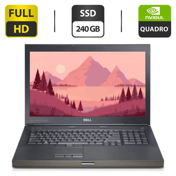 Мобільна робоча станція Б-клас Dell Precision M4600 / 15.6" (1920x1080) TN / Intel Core i7-2760QM (4 (8) ядра по 2.4 - 3.5 GHz) / 16 GB DDR3 / 240 GB SSD / nVidia Quadro 2000M, 2 GB GDDR3, 128-bit / HDMI б/в - зображення 1