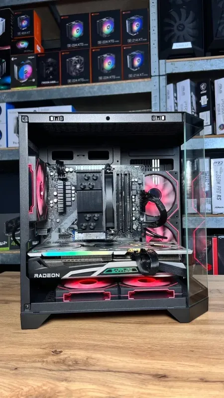 Збірка під замовлення: ігровий ПК Qube Crystal ARGB Black Tower / AMD Ryzen 5 5500 (6 (12) ядер по 3.6 - 4.2 GHz) / 32 GB DDR4 / 1000 GB SSD M.2 / AMD Radeon RX 6700 XT, 12 GB GDDR6, 192-bit / 650W / HDMI б/в - зображення 8