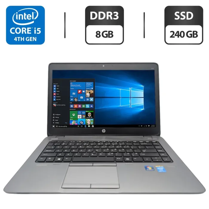 Ноутбук HP EliteBook 840 G2 / 14" (1366x768) TN / Intel Core i5-4300U (2 (4) ядра по 1.9 - 2.9 GHz) / 8 GB DDR3 / 240 GB SSD / Intel HD Graphics 4400 / WebCam б/в - зображення 1