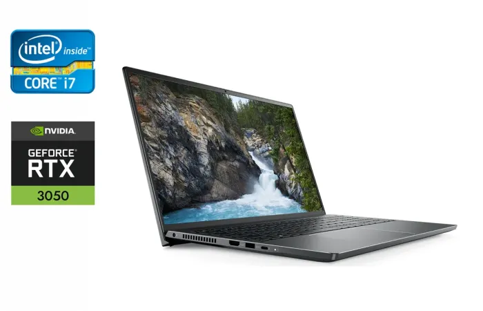 Ігровий ноутбук Б-клас Dell Vostro 15 7510 / 15.6" (1920x1080) IPS / Intel Core i7-11800H (8 (16) ядер по 2.3 - 4.6 GHz) / 16 GB DDR4 / 256 GB SSD + 256 GB HDD / nVidia GeForce RTX 3050, 4 GB GDDR6, 128-bit / WebCam / Fingerprint / Windows 11 б/в - зображення 1