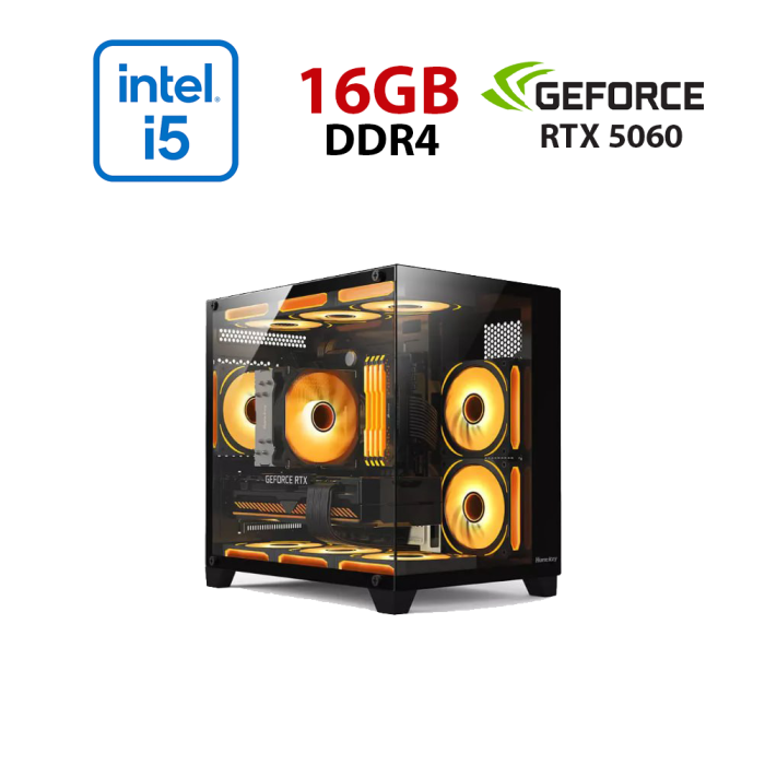 Ігровий ПК Aexpxo gaming HUNTER Tower / Intel Core i5-12400F (6 (12) ядер по 2,5 - 4,4 ГГц) / 16 ГБ DDR4 / 1000 ГБ SSD M.2 / nVidia GeForce RTX 5060, 8 ГБ GDDR7, 128-біт б/в - зображення 1
