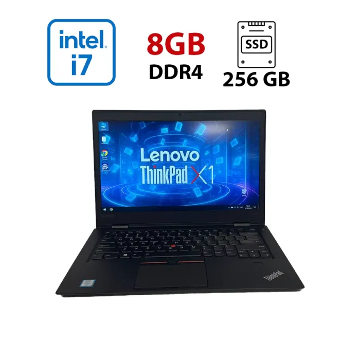 Ноутбук Б-клас Lenovo ThinkPad X1 Carbon Gen 4 / 14" (1920x1080) IPS / Intel Core i7-6600U (2 (4) ядра по 2.6 - 3.4 GHz) / 8 GB DDR4 / 256 GB SSD / Intel HD Graphics 520 / WebCam б/в - зображення 1
