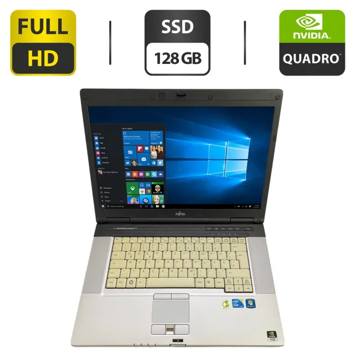 Ноутбук Fujitsu Celsius H700 / 15.6" (1920x1080) TN / Intel Core i7-620M (2 (4) ядра по 2.66 - 3.33 GHz) / 8 GB DDR3 / 128 GB SSD / nVidia Quadro FX 880M, 1 GB GDDR3, 128-bit / DVD-ROM б/в - зображення 1