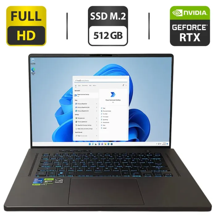 Ігровий ноутбук Asus ROG Zephyrus G16 GU603 / 15.6" (1920x1080) IPS / Intel Core i7-13620H (10 (16) ядер по 3,6 - 4,9 ГГц) / 16 ГБ DDR4 / 512 ГБ SSD M.2 / nVidia GeForce RTX 4060, 8 ГБ GDDR6, 128-bit / WebCam б/в - зображення 1