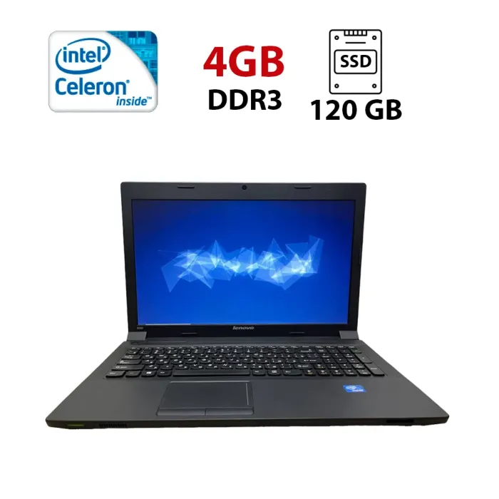 Ноутбук Lenovo B590 / 15.6" (1366x768) TN / Intel Celeron 1000M (2 ядра по 1.8 GHz) / 4 GB DDR3 / 120 GB SSD / nVidia GeForce GT 720M, 1 GB DDR3, 64-bit / WebCam б/в - зображення 1