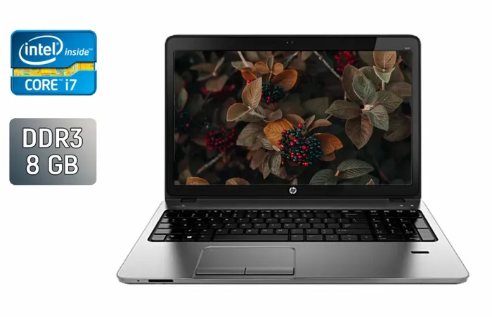 Ноутбук HP ProBook 450 G1 / 15.6" (1366x768) TN / Intel Core i7-4702MQ (4 (8) ядра по 2.2 - 3.2 GHz) / 8 GB DDR3 / 240 GB SSD / Intel HD Graphics 4600 / WebCam / Fingerprint / Windows 10 б/в - зображення 1