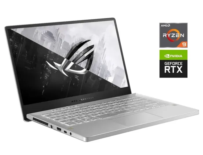 Ігровий ультрабук Asus ROG Zephyrus G14 GA401QM White / 14" (1920x1080) IPS / AMD Ryzen 9 5900HS (8 (16) ядер по 3.0 - 4.6 GHz) / 16 GB DDR4 / 1000 GB SSD / nVidia GeForce RTX 3060, 6 GB GDDR6, 192-bit б/в - зображення 1