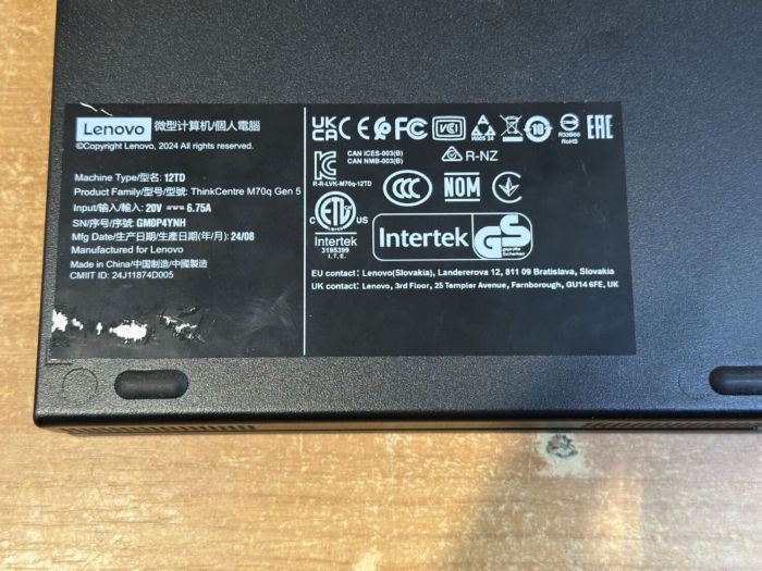 Неттоп Lenovo ThinkCentre M70q Gen 5 USFF / Intel Core i5-13400T (10 (16) ядер по 1.3 - 4.4 GHz) / 16 GB DDR4 / 512 GB SSD M.2 / Intel UHD Graphics 730 / USB 3.2 б/в - зображення 6