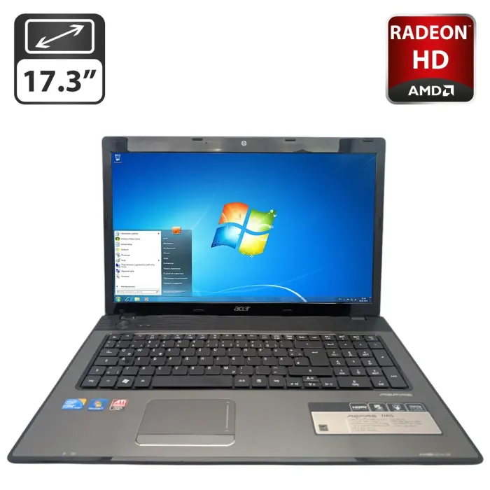 Ноутбук Acer Aspire 7741G / 17.3" (1600x900) TN / Intel Core i5-460M (2 (4) ядра по 2.5 - 2.8 GHz) / 6 GB DDR3 / 500 GB HDD / AMD Radeon HD 5650, 1 GB GDDR3, 128-bit / WebCam / DVD-ROM б/в - изображение 1