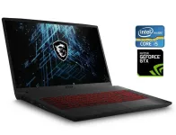 Ігровий ноутбук Б-клас MSI GF75 Thin 10SCXR-003US / 17.3" (1920x1080) IPS / Intel Core i5-10500H (6 (12) ядер по 2.5 - 4.5 GHz) / 16 GB DDR4 / 480 GB SSD / nVidia GeForce GTX 1650, 4 GB GDDR6, 128-bit / WebCam б/в