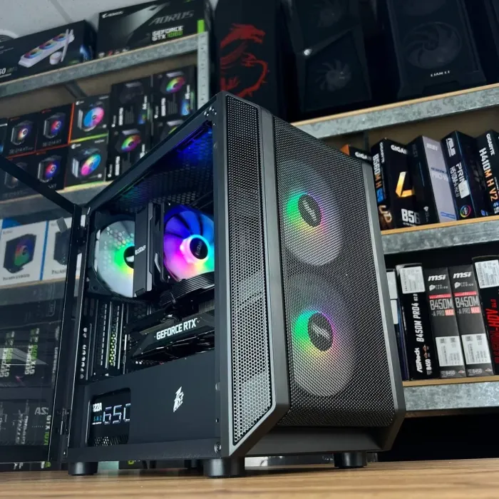 Збірка під замовлення: комп'ютер 1stPlayer D3-3F2-PLUS Black Tower / AMD Ryzen 5 3600 (6 (12) ядер по 3.6 - 4.2 GHz) / 16 GB DDR4 / 512 GB SSD M.2 / nVidia GeForce RTX 3060 Ti, 8 GB GDDR6, 256-bit / 650W б/в - зображення 3