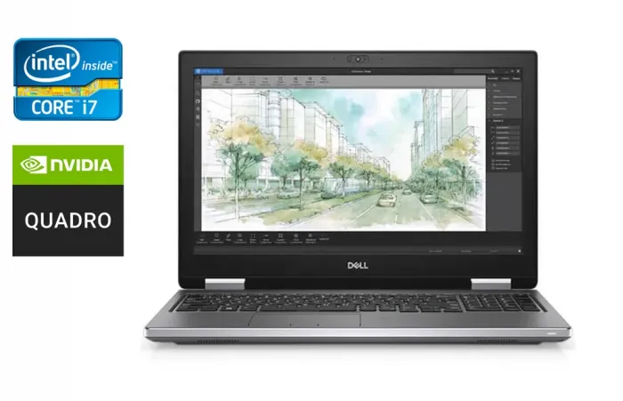 Мобільна робоча станція Dell Precision 7540 / 15.6" (1920x1080) IPS / Intel Core i7-9850H (6 (12) ядер по 2.6 - 4.6 GHz) / 32 GB DDR4 / 512 GB SSD / nVidia Quadro T1000, 4 GB GDDR5, 128-bit / WebCam / Windows 10 б/в - зображення 1