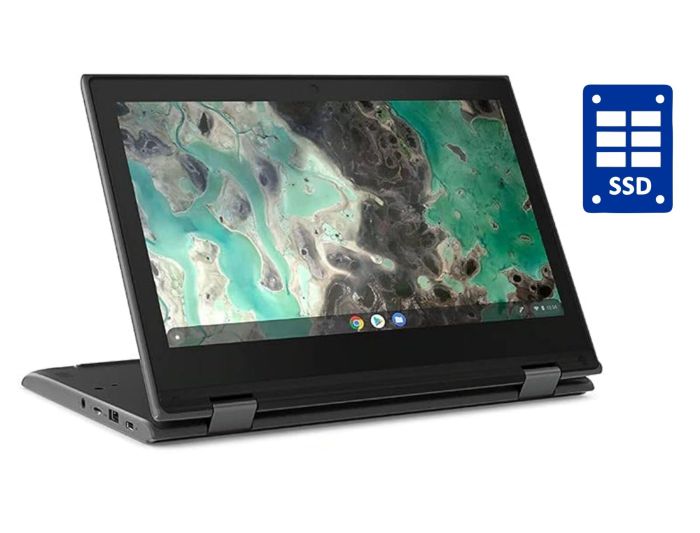 Нетбук-трансформер Lenovo 300e Chromebook 2nd Gen / 11.6" (1366x768) IPS Touch / Intel Pentium Silver N5030 (4 ядра по 1.1 - 3.1 GHz) / 8 GB DDR4 / 128 GB SSD / Intel UHD Graphics 605 / WebCam б/в - зображення 1