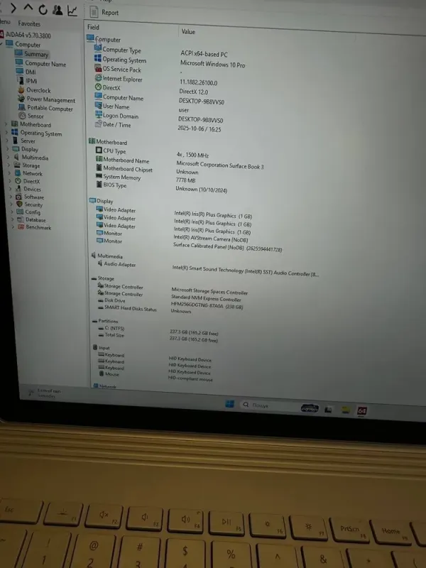 Ноутбук-трансформер Microsoft Surface Book 3 2 in 1 / 13.3" (3000x2000) QXGA Touch / Intel Core i5-1035G7 (4 (8) ядра по 1.2 - 3.7 GHz) / 8 GB DDR4 / 256 GB SSD / Intel Iris Plus Graphics / WebCam / Win 11 Pro б/в - зображення 9