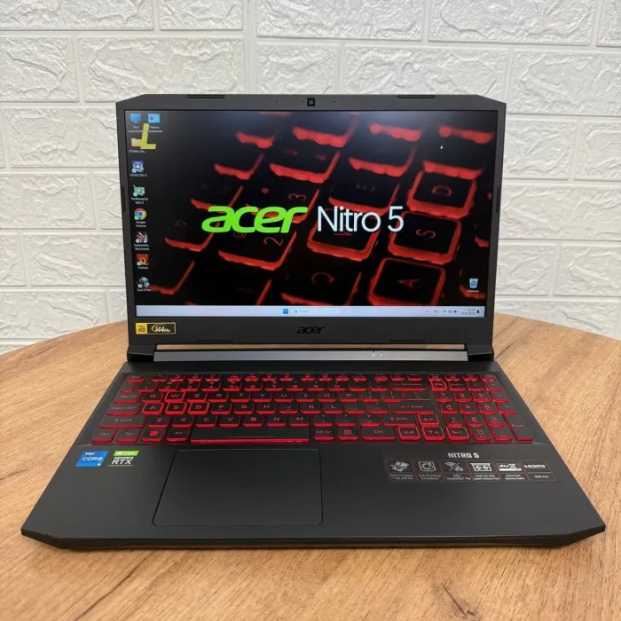 Ігровий ноутбук Acer Nitro 5 AN515-57 / 15.6" (1920x1080) IPS / Intel Core i5-11400H (6 (12) ядер по 4.5 GHz) / 16 GB DDR4 / 512 GB SSD / nVidia GeForce RTX 3060, 6 GB GDDR6, 192-bit / WebCam б/в - зображення 2