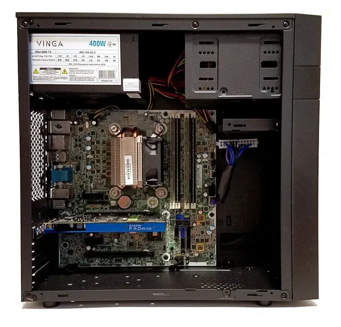 Ігровий ПК Vinga CS112B Tower NEW / Intel Xeon E3-1240 v3 (4 (8) ядра по 3.4 - 3.8 GHz) (аналог i7-4770) / 16 GB DDR3 / 256 GB SSD / AMD Radeon Pro WX 2100, 2 GB GDDR5, 64-bit б/в - зображення 4