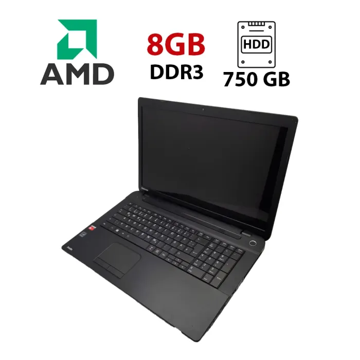 Ноутбук Toshiba C70 / 17.3" (1600x900) TN / AMD A6-6310 (4 ядра по 1.8 - 2.4 GHz) / 8 GB DDR3 / 750 GB HDD / AMD Radeon R4 Graphics / WebCam б/в - зображення 1