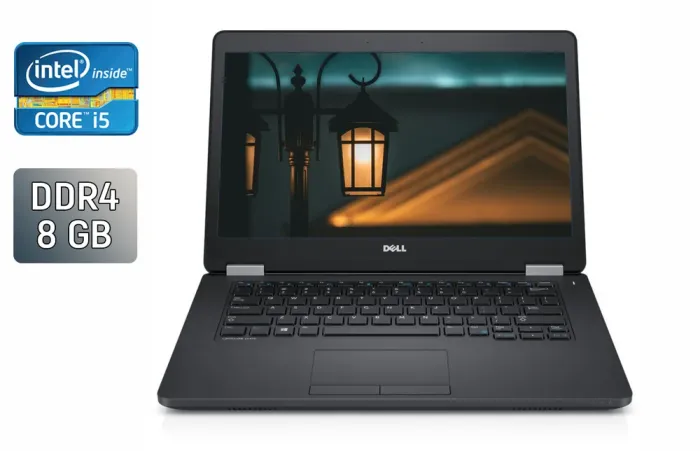 Ультрабук Б-клас Dell Latitude E5470 / 14" (1366x768) TN / Intel Core i5-6440HQ (4 ядра по 2.6 - 3.5 GHz) / 8 GB DDR4 / 256 GB SSD / Intel HD Graphics 530 / HDMI / VGA б/в - зображення 1