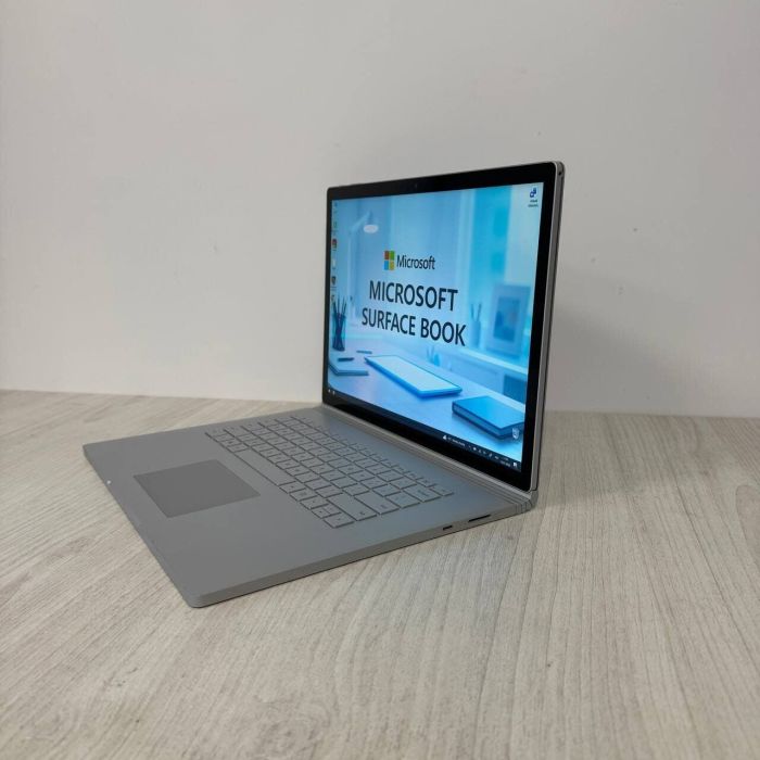 Ігровий ультрабук-трансформер Б-класу Microsoft Surface Book 2 / 15.0" (3240x2160) IPS Touch / Intel Core i7-8650U (4 (8) ядра по 1.9 - 4.2 GHz) / 16 GB DDR3 / 1000 GB SSD NVMe / nVidia GeForce GTX 1060, 6 GB GDDR5, 192-bit / WebCam б/в - изображение 5