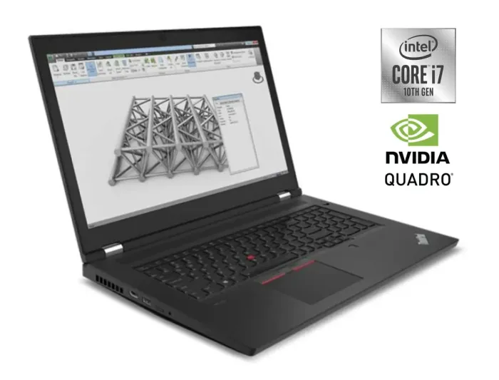 Мобільна робоча станція Б-клас Lenovo ThinkPad P17 Gen 1 / 17.3" (1920x1080) IPS / Intel Core i7-10750H (6 (12) ядер по 2.6 - 5.0 GHz) / 16 GB DDR4 / 256 GB SSD NVMe / nVidia Quadro T1000, 4 GB DDR5, 128-bit / WebCam б/в - зображення 1