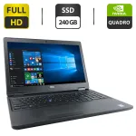 Мобільна робоча станція Dell Precision 3530 / 15.6" (1920x1080) IPS / Intel Core i7-8850H (6 (12) ядер по 2.6 - 4.3 GHz) / 16 GB DDR4 / 240 GB SSD M.2 / nVidia Quadro P600, 4 GB GDDR5, 128-bit / WebCam б/в