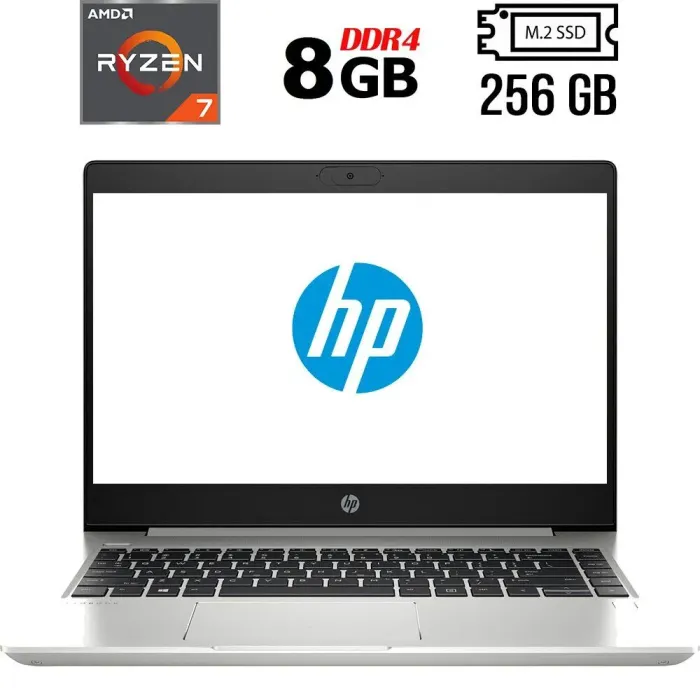 Ноутбук Б-клас HP ProBook 445 G7 / 14" (1920x1080) IPS / AMD Ryzen 7 4700U (8 ядер по 2.0 - 4.1 GHz) / 8 GB DDR4 / 256 GB SSD M.2 / AMD Radeon Graphics / WebCam / USB 3.1 / HDMI б/в - зображення 1