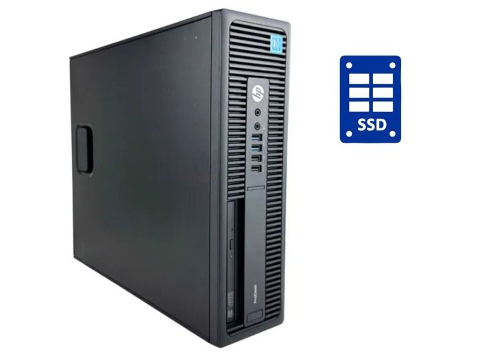 ПК HP ProDesk 600 G2 SFF / Intel Core i3-6100 (2 (4) ядра по 3.7 GHz) / 32 GB DDR4 / 256 GB SSD / Intel HD Graphics 530 / DVD-ROM / Win 10 б/в - зображення 1
