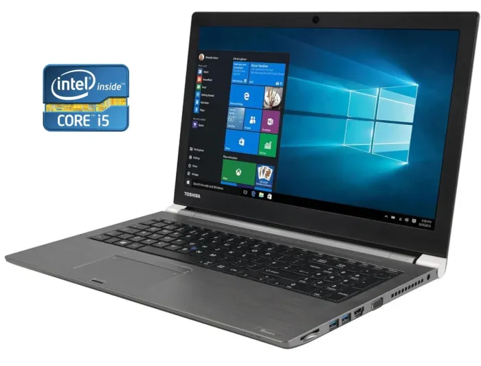 Ноутбук Toshiba Tecra Z50 / 15.6" (1920x1080) TN / Intel Core i5-6200U (2 (4) ядра по 2.3 - 2.8 GHz) / 8 GB DDR4 / 240 GB SSD / Intel HD Graphics 520 / WebCam б/в - зображення 1
