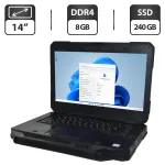 Захищений ноутбук Б-клас Dell Latitude 5414 Rugged / 14" (1366x768) TN / Intel Core i5-6300U (2 (4) ядра по 2.4 - 3.0 GHz) / 8 GB DDR4 / 240 GB SSD / Intel HD Graphics 520 / WebCam / Windows 11 Pro б/в