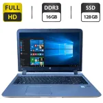 Ноутбук Б-клас HP ProBook 450 G3 / 15.6" (1920x1080) TN / Intel Core i5-6200U (2 (4) ядра по 2.3 - 2.8 GHz) / 16 GB DDR3 / 128 GB SSD / Intel HD Graphics 520 / WebCam б/в