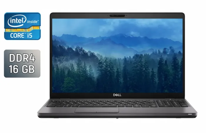 Ультрабук Б-клас Dell Latitude 5501 / 15.6" (1920x1080) IPS / Intel Core i5-9400H (4 (8) ядра по 2.5 - 4.3 GHz) / 16 GB DDR4 / 256 GB SSD / Intel UHD Graphics 630 / WebCam / SIM б/в - зображення 1
