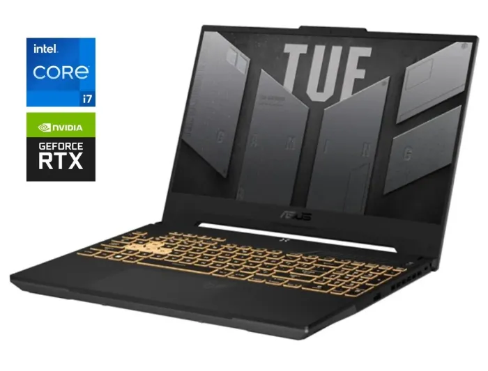 Ігровий ноутбук Asus TUF Gaming F15 FX507ZI4 / 15.6" (1920x1080) IPS / Intel Core i7-12700H (14 (20) ядер по 3.5 - 4.7 GHz) / 16 GB DDR4 / 1000 GB SSD / nVidia GeForce RTX 4070, 8 GB GDDR6, 128-bit / WebCam б/в - зображення 1