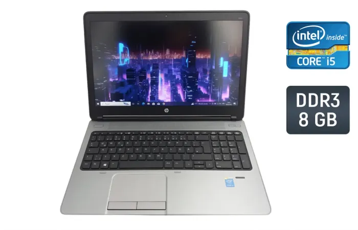 Ноутбук Б-клас HP ProBook 650 G1 / 15.6" (1920x1080) IPS / Intel Core i5-4310M (2 (4) ядра по 2.7 - 3.4 GHz) / 8 GB DDR3 / 240 GB SSD / Intel HD Graphics 4600 / WebCam / Fingerprint / Windows 10 б/в - зображення 1