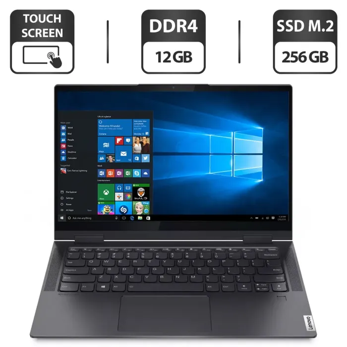 Ноутбук-трансформер Б-клас Lenovo Yoga 7 14ITL5 / 14" (1920x1080) IPS Touch / Intel Core i5-1135G7 (4 (8) ядра по 2.4 - 4.2 GHz) / 12 GB DDR4 / 256 GB SSD M.2 / Intel Iris Xe Graphics / WebCam / Fingerprint б/в - зображення 1