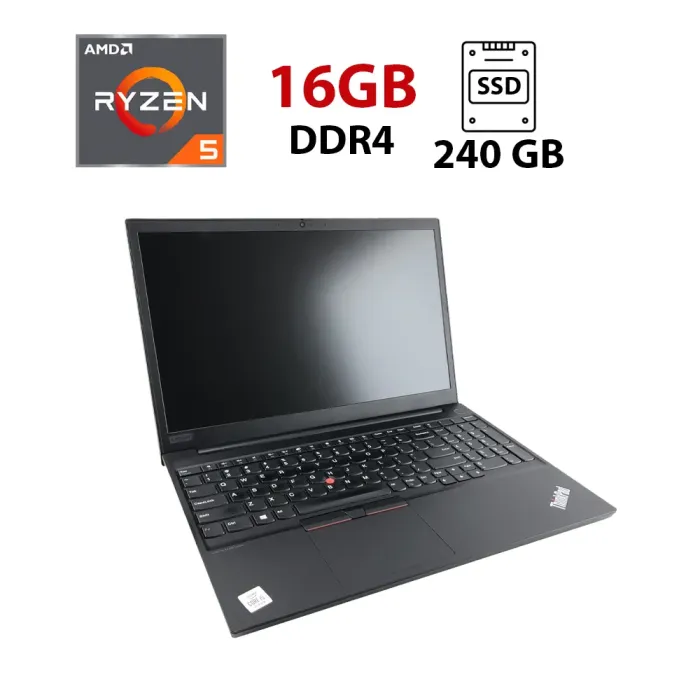Ультрабук Lenovo ThinkPad L15 Gen 1 / 15.6" (1920x1080) IPS / AMD Ryzen 5 Pro 4650U (6 (12) ядер по 2.1 - 4.0 GHz) / 16 GB DDR4 / 240 GB SSD / AMD Radeon RX Vega 6 Graphics / WebCam б/в - зображення 1
