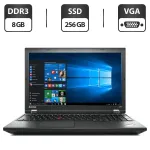 Ноутбук Б-клас Lenovo ThinkPad L540 / 15.6" (1366x768) TN / Intel Core i5-4300M (2 (4) ядра по 2.6 - 3.3 GHz) / 8 GB DDR3 / 256 GB SSD / Intel HD Graphics 4600 / WebCam / VGA / BIOS PASSWORD BOOT б/в