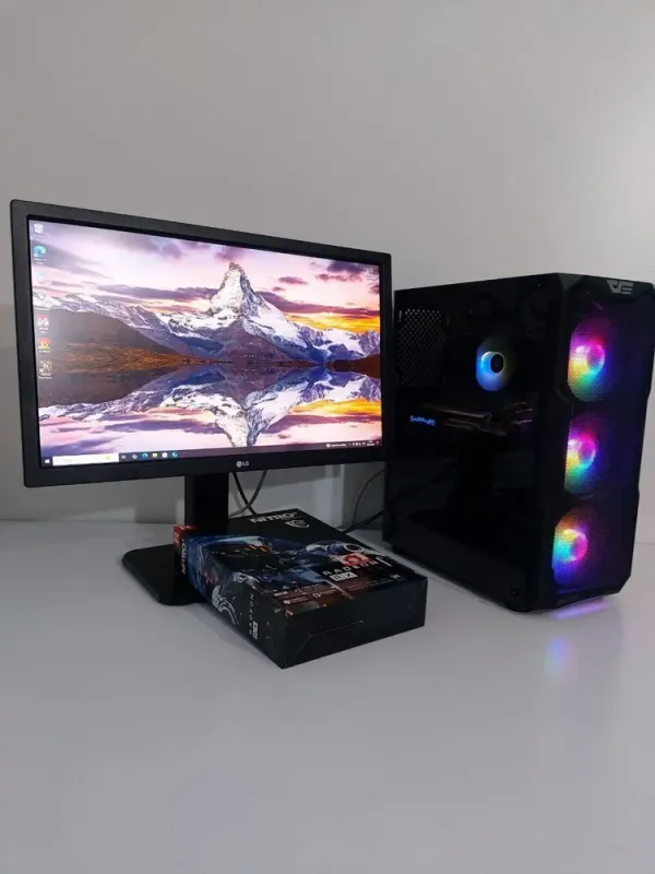 Комплект ПК: DarkFlash Aquarius Mesh Tower / Intel Core i5-7400 (4 ядра по 3.0 - 3.5 GHz) / 32 GB DDR4 / 240 GB SSD M.2 + 500 GB HDD / AMD Radeon RX 570, 8 GB GDDR5, 256-bit / 600W + Монітор LG 24MB37PM-B / 24" (1920x1080) IPS б/в - зображення 2