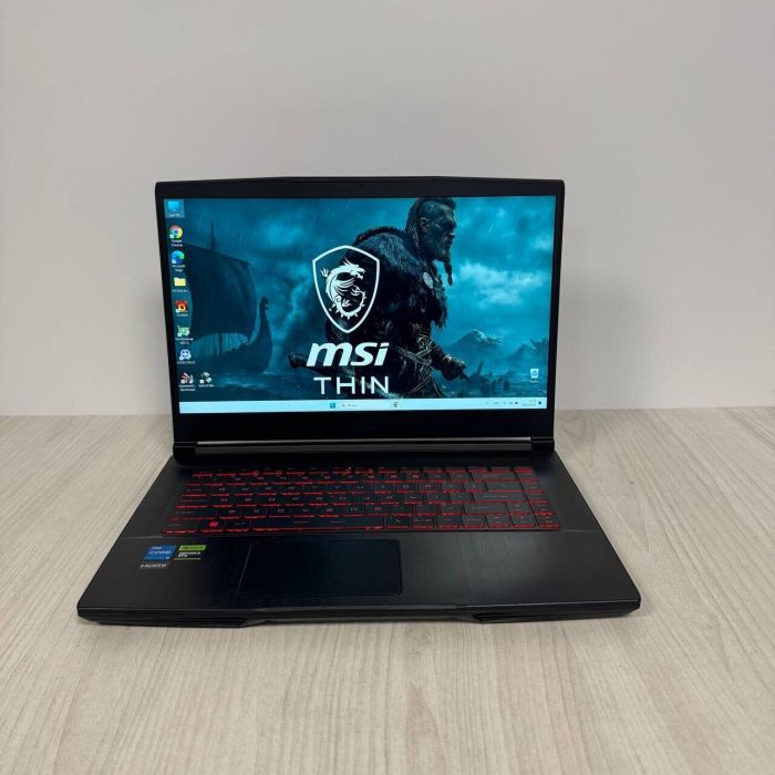 Ігровий ноутбук Б-класу MSI GF63 Thin 11UC / 15.6" (1920x1080) IPS / Intel Core i5-11400H (6 (12) ядер по 2,7 - 4,5 ГГц) / 16 ГБ DDR4 / 512 ГБ SSD NVMe / nVidia GeForce RTX 3050, 4 ГБ GDDR6, 128-bit / WebCam б/в - зображення 2