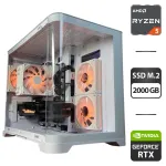 Збірка під замовлення: ігровий ПК GameMax Hype-M White Tower / AMD Ryzen 5 7500F (6 (12) ядер по 3.7 - 5.0 GHz) / 32 GB DDR5 / 2000 GB SSD M.2 / nVidia GeForce RTX 3080, 10 GB GDDR6X, 320-bit / 850W б/в