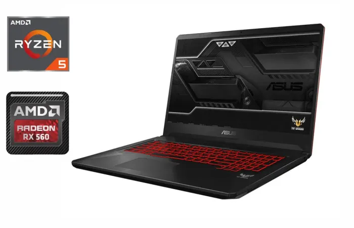 Ігровий ноутбук Asus TUF Gaming FX705DY / 17.3" (1920x1080) IPS / AMD Ryzen 5 3550H (4 (8) ядра по 2.1 - 3.7 GHz) / 16 GB DDR4 / 512 GB SSD / AMD Radeon RX 560, 4 GB GDDR5, 128-bit / WebCam / HDMI б/в - зображення 1