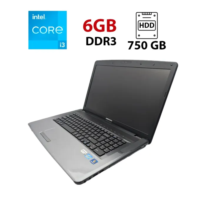 Ноутбук Medion Akoya E7220 / 17.3" (1600x900) TN / Intel Core i3-2310M (2 (4) ядра по 2.1 GHz) / 6 GB DDR3 / 750 GB HDD / Intel HD Graphics / WebCam / АКБ не тримає б/в - зображення 1