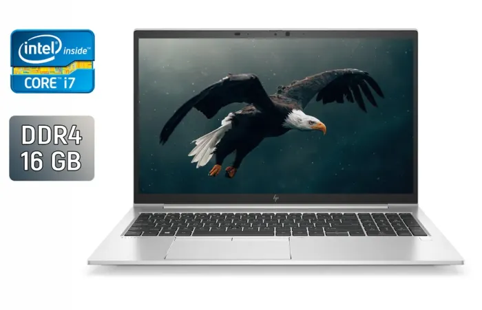 Ультрабук HP EliteBook 850 G8 / 15.6" (1920x1080) IPS / Intel Core i7-1185G7 (4 (8) ядра по 3.0 - 4.8 GHz) / 16 GB DDR4 / 512 GB SSD / Intel Iris Xe Graphics / WebCam / TouchID б/в - зображення 1