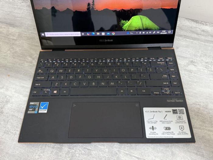 Ультрабук-трансформер Б-клас Asus ZenBook Flip S UX371E / 13.3" (3840x2160) OLED Touch / Intel Core i7-1165G7 (4 (8) ядра по 2.8 - 4.7 GHz) / 16 GB DDR4 / 500 GB SSD / Intel Iris Xe Graphics / WebCam б/в - изображение 9