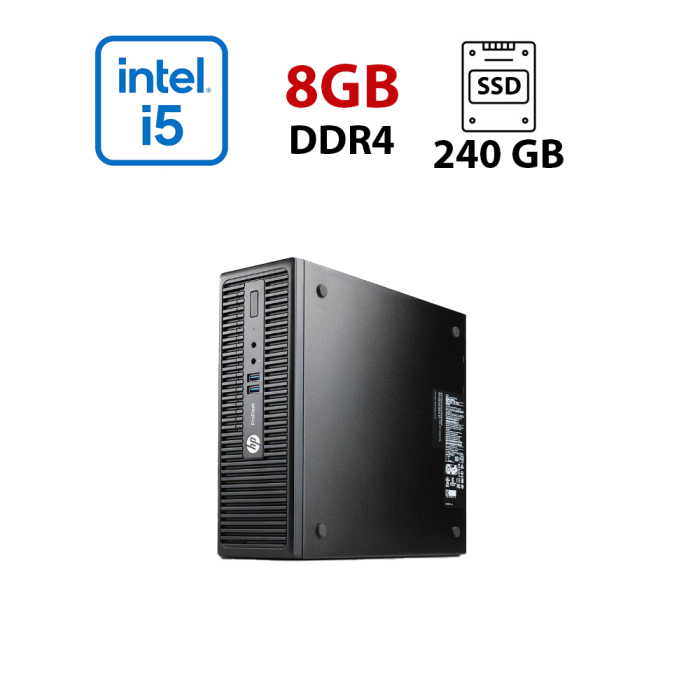 ПК HP ProDesk 400 G3 SFF / Intel Core i5-6400 (4 ядра по 2.7 - 3.3 GHz) / 8 GB DDR4 / 240 GB SSD / Intel HD Graphics 630 б/в - зображення 1