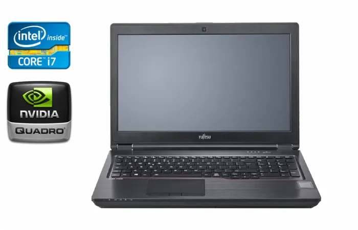 Мобільна робоча станція Б-клас Fujitsu Celsius H780 / 15.6" (1920x1080) IPS / Intel Core i7-8850H (6 (12) ядер по 2.6 - 4.3 GHz) / 16 GB DDR4 / 512 GB SSD / nVidia Quadro P1000, 4 GB GDDR5, 256-bit / WebCam / Fingerprint б/в - зображення 1