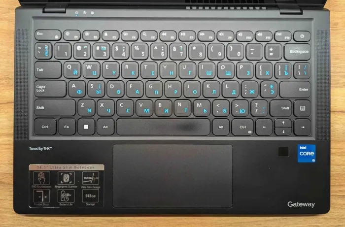Ноутбук Gateway GWTC51427-BK / 14" (1920x1080) IPS Touch / Intel Core i5-1235U (10 (12) ядер по 3.3 - 4.4 GHz) / 8 GB DDR4 / 512 GB SSD / Intel Iris Xe Graphics / WebCam / TouchID / Windows 11 б/в - зображення 3