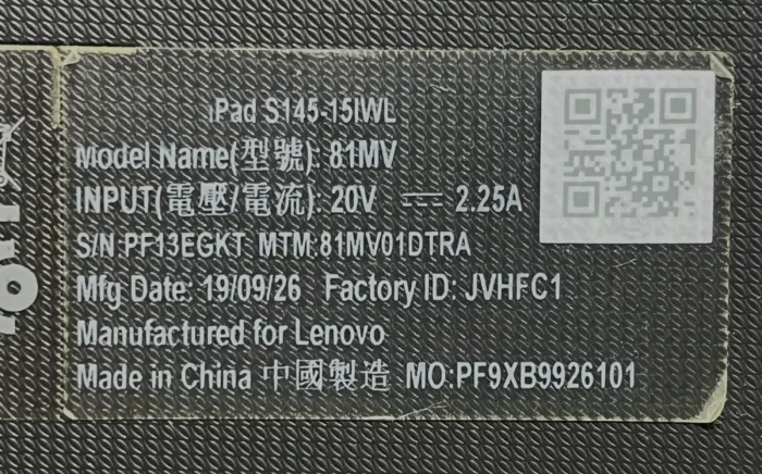 Ноутбук Б-клас Lenovo IdeaPad S145-15IWL / 15.6" (1366x768) TN / Intel Pentium Gold 5405U (2 (4) ядра по 2.3 GHz) / 4 GB DDR4 / 120 GB SSD / Intel UHD Graphics / WebCam б/в - зображення 11