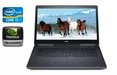 Мобільна робоча станція Б-клас Dell Precision 7720 / 17.3" (1600x900) TN / Intel Core i7-7820HQ (4 (8) ядра по 2.9 - 3.9 GHz) / 32 GB DDR4 / 512 GB SSD / nVidia Quadro P3000, 6 GB GDDR5, 192-bit / HDMI / USB Type-C / Windows 10 б/в