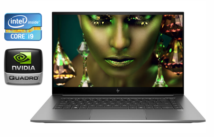 Мобільна робоча станція HP zBook Studio G7 / 15,6" (1920x1080) IPS / Intel Core i9-10885H (8 (16) ядер по 2.4 - 5.3 GHz) / 32 GB DDR4 / 512 GB SSD / nVidia Quadro RTX 3000, 6 GB GDDR6, 192-bit / Fingerprint / WebCam / Windows 10 б/в - зображення 1